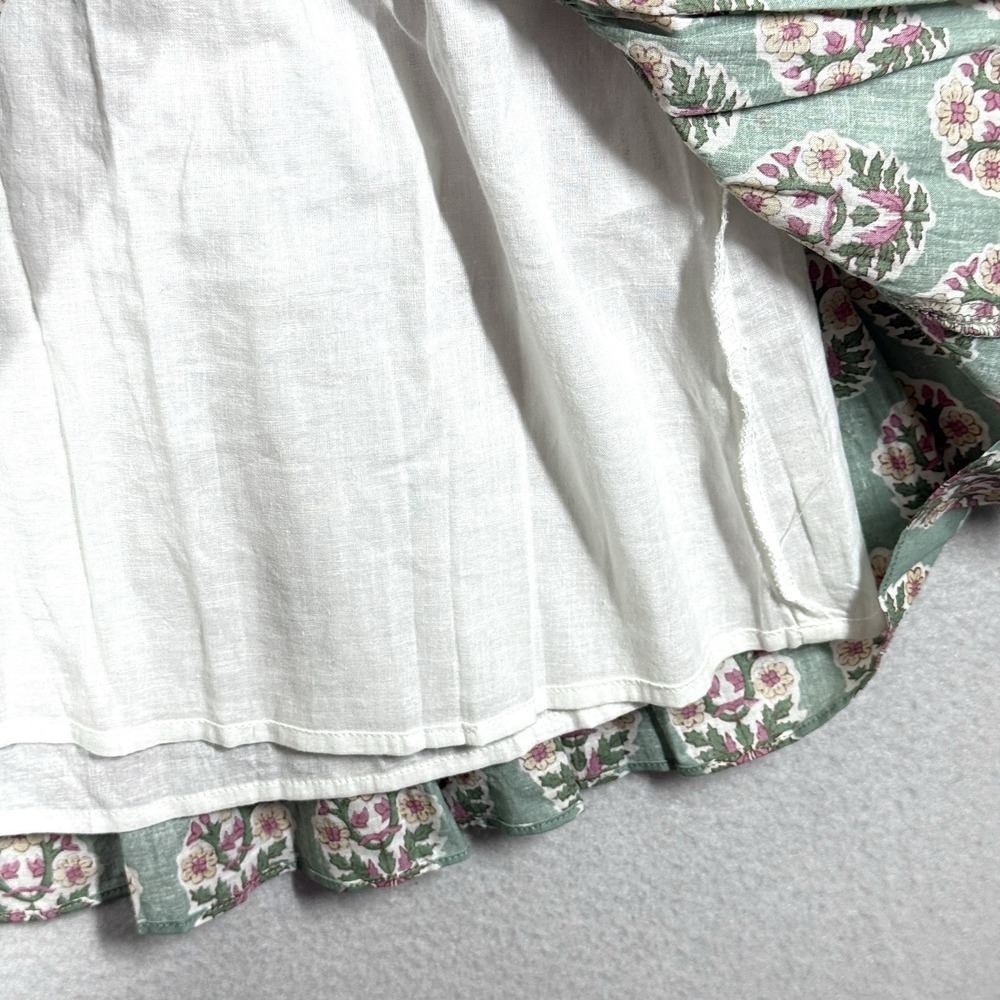 Marea Dress Womens Small Grace Tiered Floral Block Print V Neck Mini Cottage - Picture 6 of 13